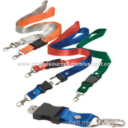 4GB Lanyard USB Flash Memory, Customized Logos Available